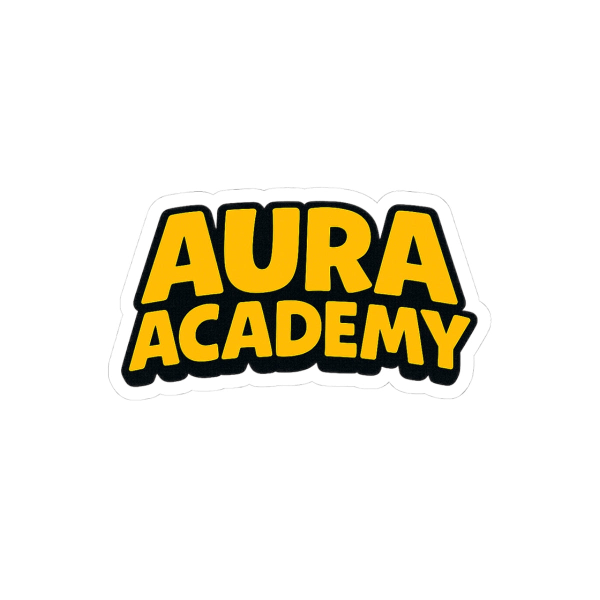 Aura Academy Kiss-Cut-Aufkleber – Auffälliger gelber Logo-Aufkleber für Laptops und Notebooks