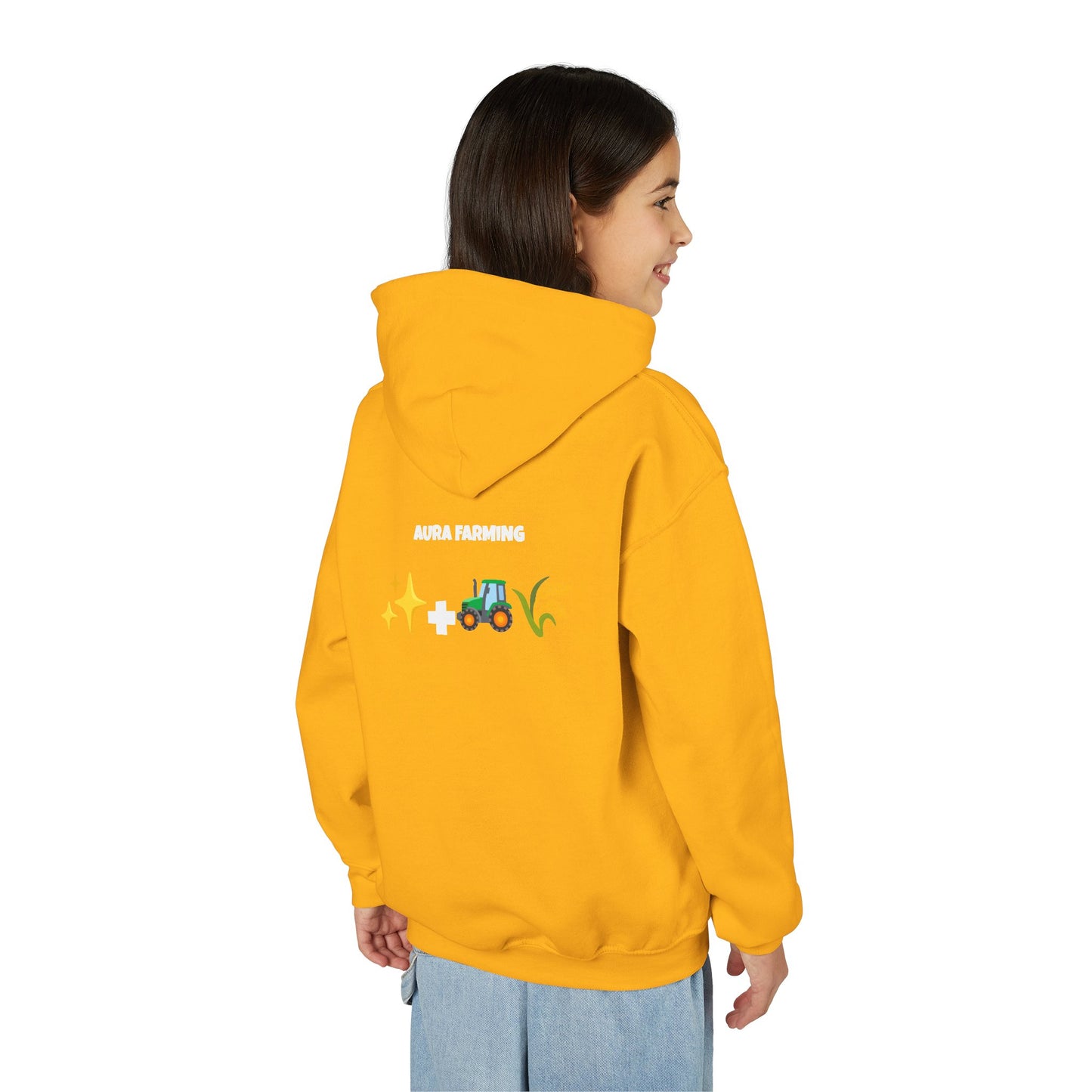 Aura Farming Youth Hoodie — Spiritual + Sustainable Gardening Graphic Sweatshirt