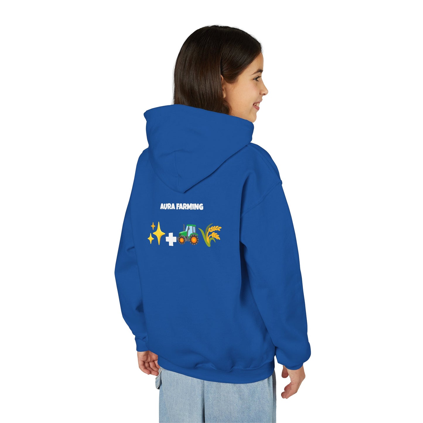 Aura Farming Youth Hoodie — Spiritual + Sustainable Gardening Graphic Sweatshirt