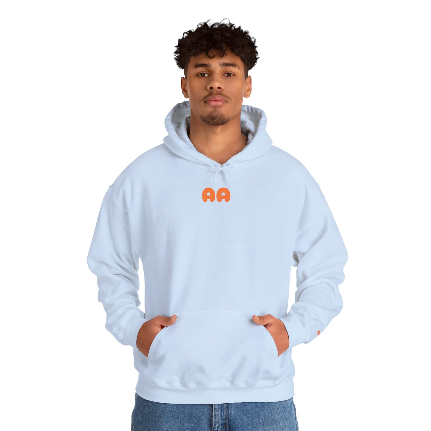 Aura > Fit Hoodie — Minimal Logo White Pullover