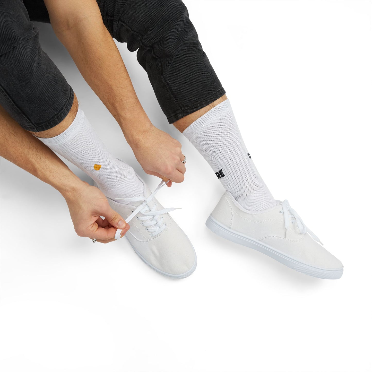 You're Catching My Aura Sublimation Socks — "You're Welcome" Emoji Design