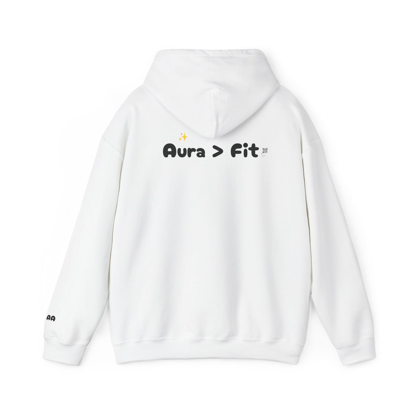 Aura > Fit Hoodie — Minimal Logo White Pullover