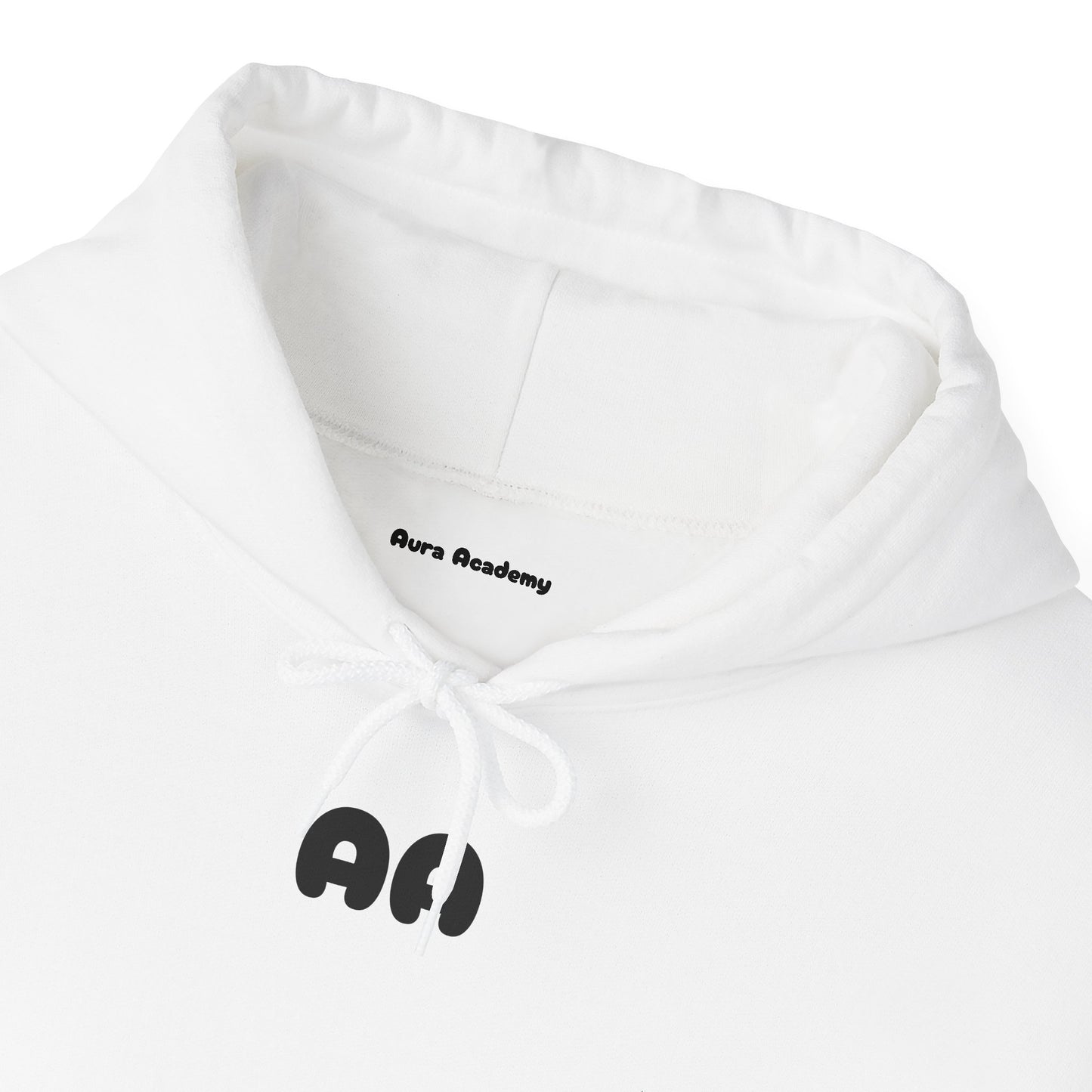 Aura > Fit Hoodie — Minimal Logo White Pullover