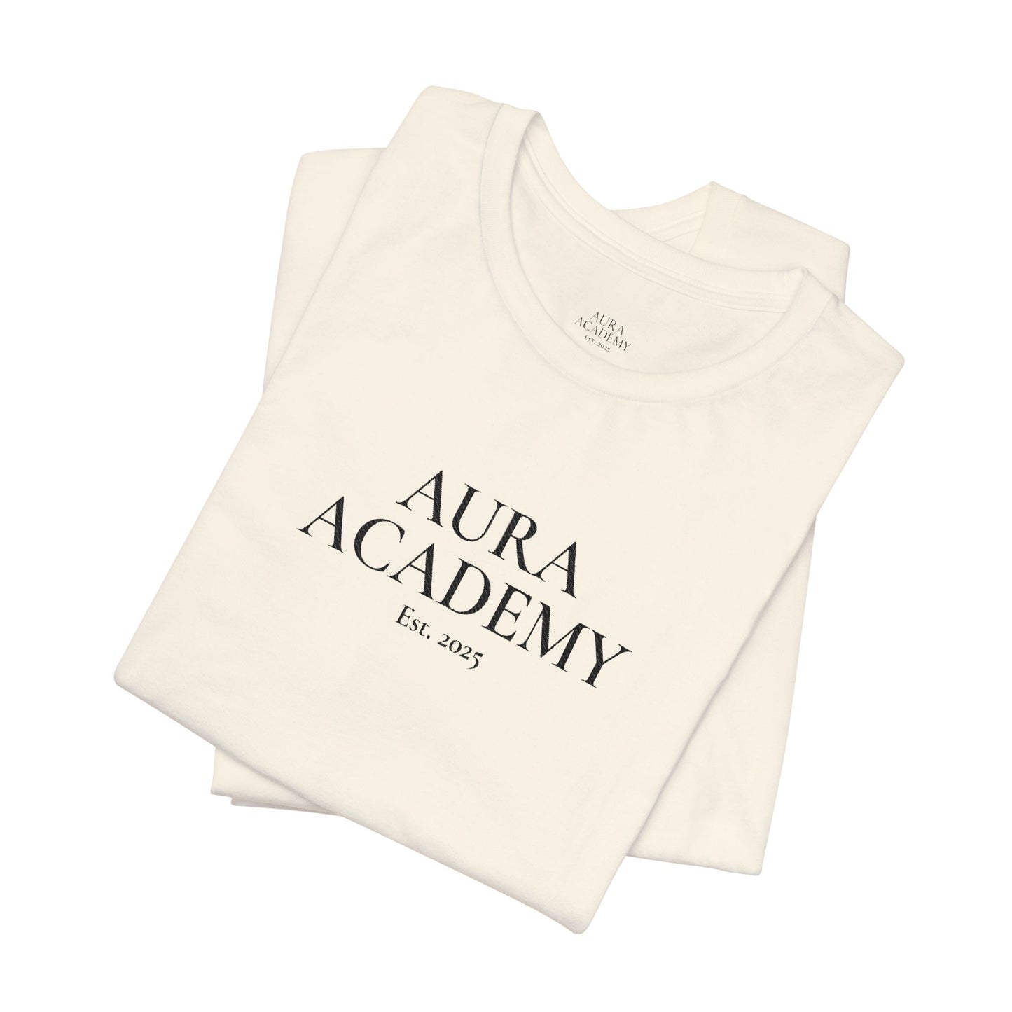 Aura Academy Tee — Minimalist Logo White T-Shirt