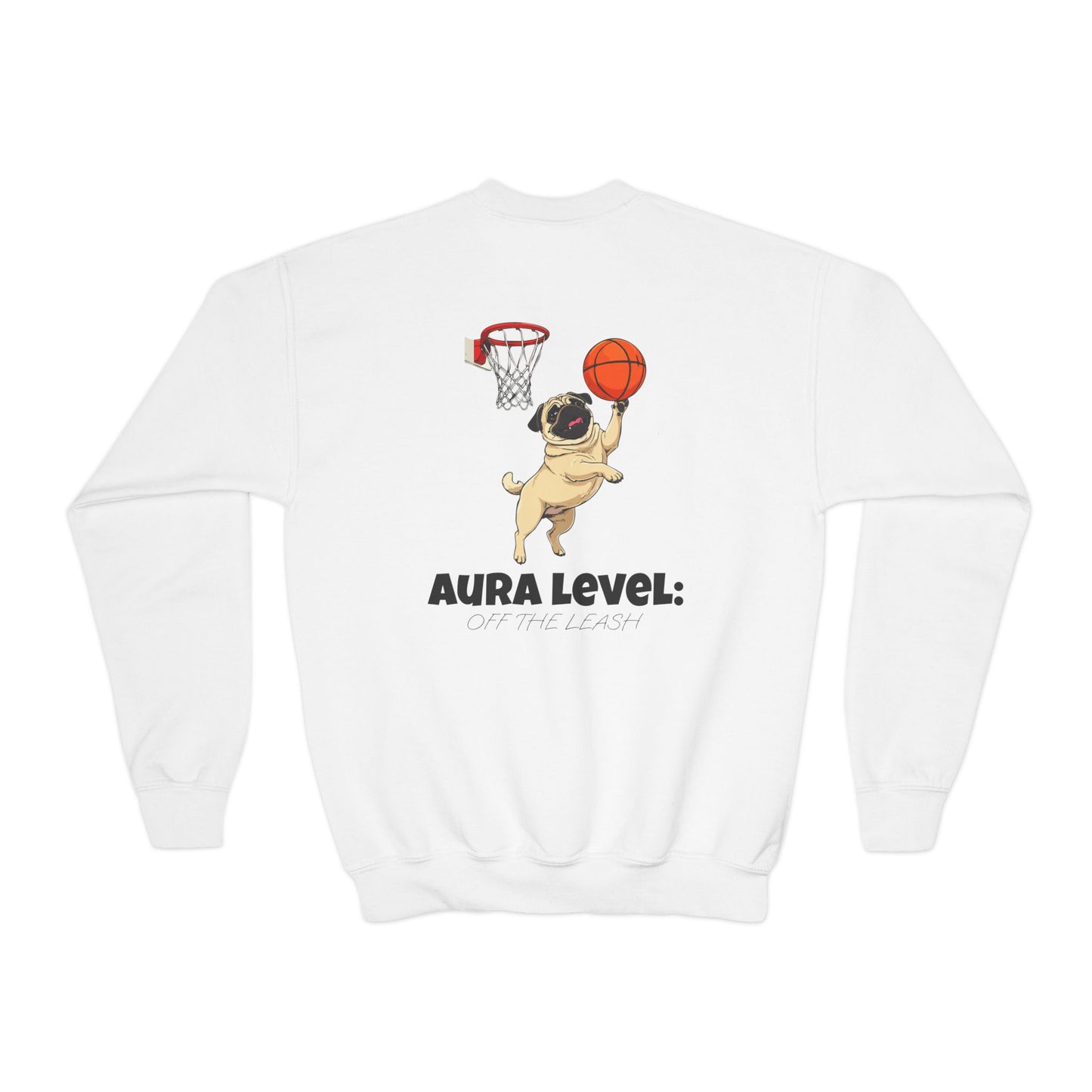 "Aura Level: Off The Leash" Youth Crewneck Sweatshirt
