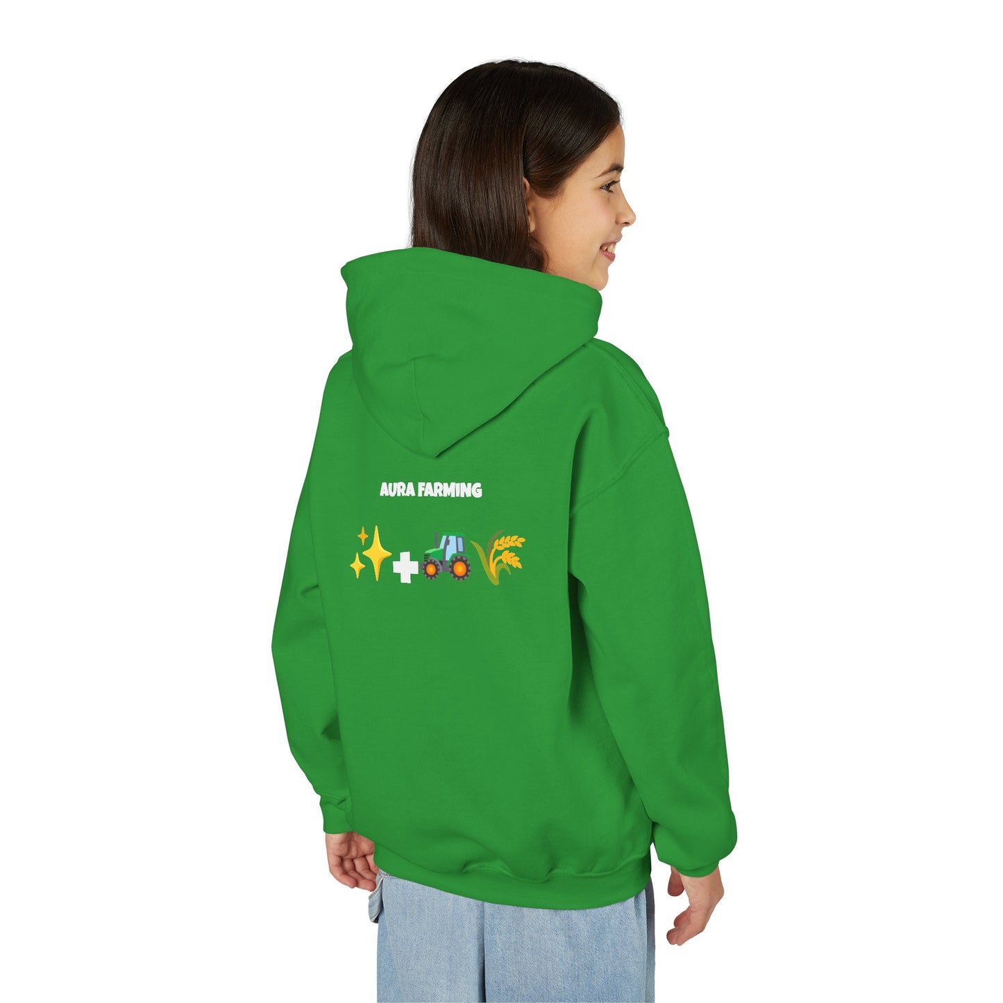 Aura Farming Youth Hoodie — Spiritual + Sustainable Gardening Graphic Sweatshirt