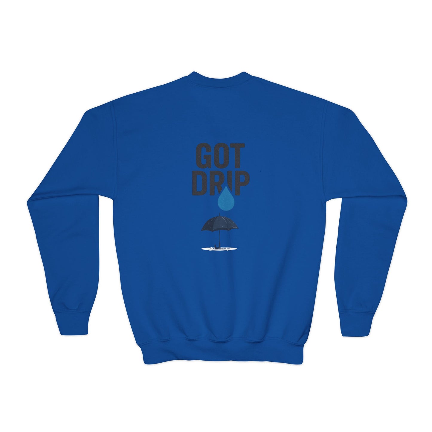 Aura Academy Youth Crewneck Sweatshirt — 'Got Drip' Graphic with Water Droplet