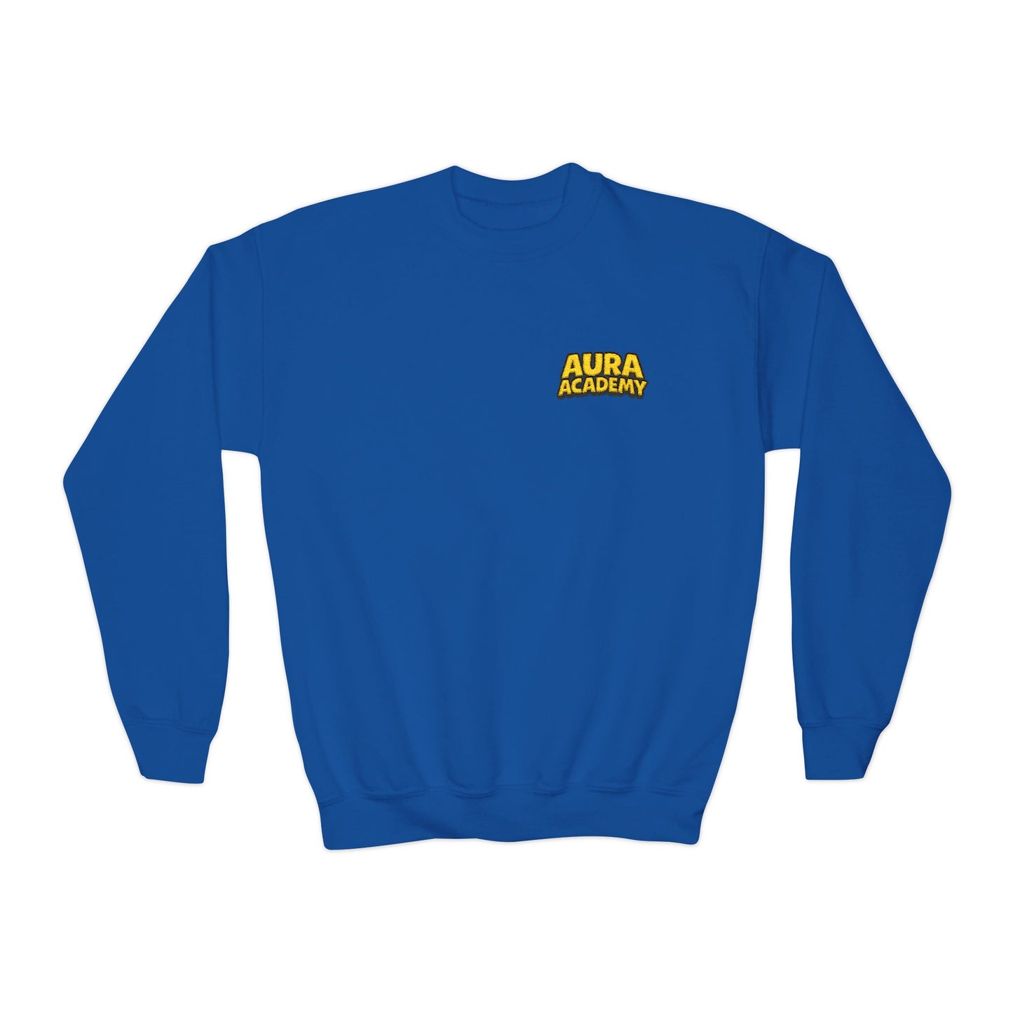 Sweat-shirt Aura Academy Youth à col rond — Pull enfant avec logo jaune rétro