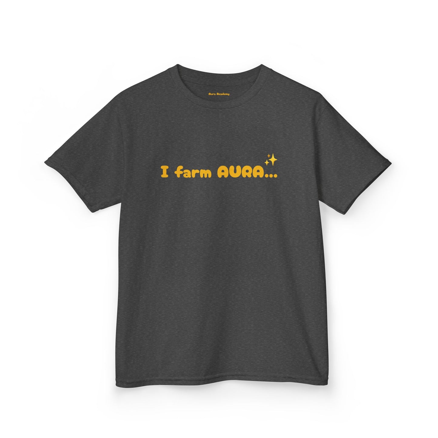 Kids Tee — "I farm AURA" Cute Minimalist Graphic Shirt