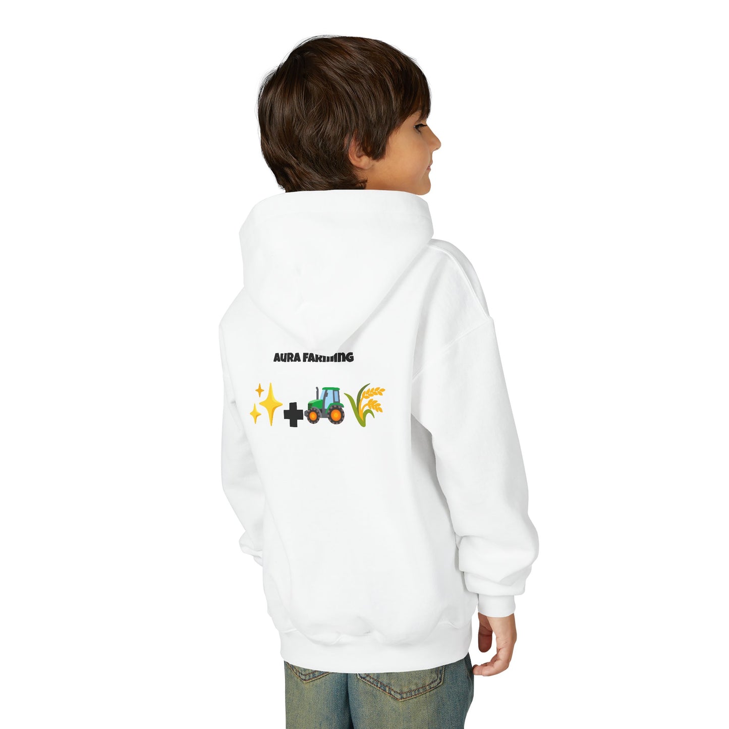Aura Farming Youth Hoodie — Spiritual + Sustainable Gardening Graphic Sweatshirt