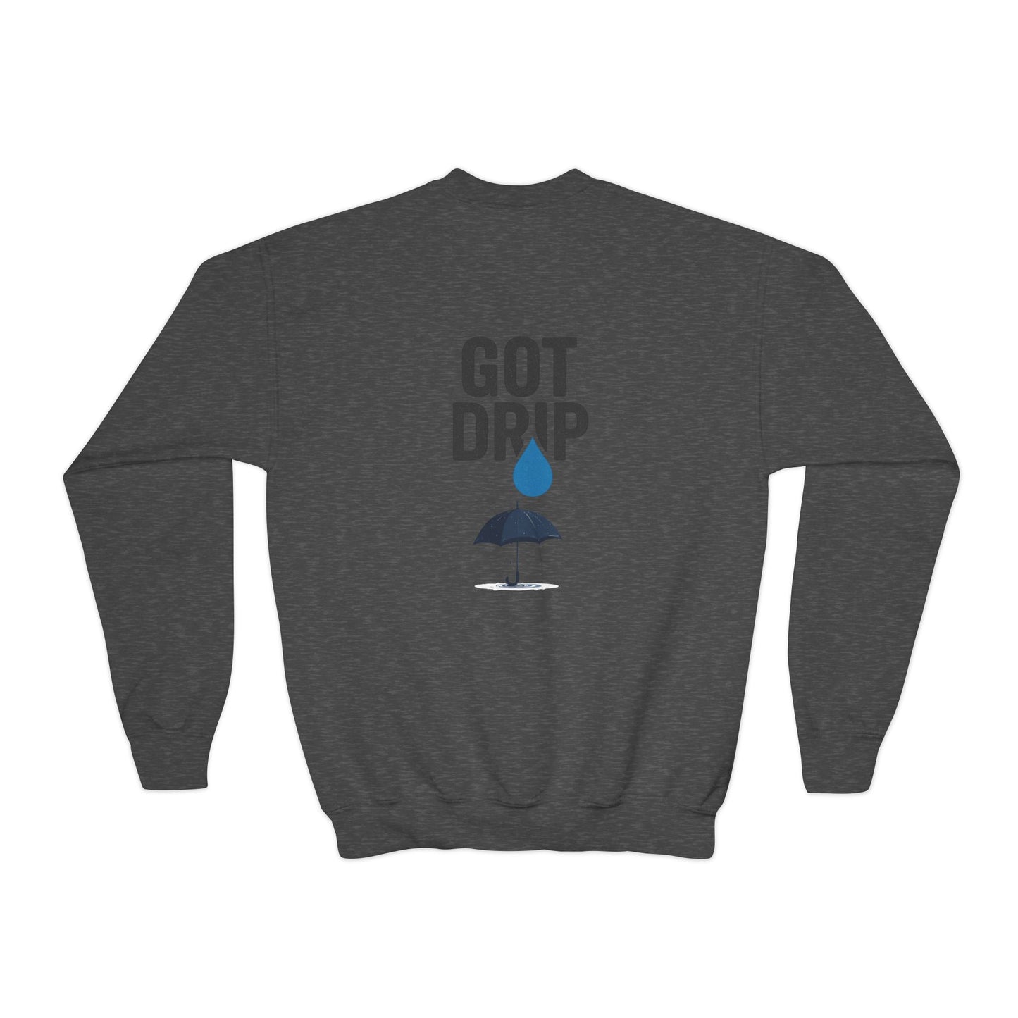 Aura Academy Youth Crewneck Sweatshirt — 'Got Drip' Graphic with Water Droplet