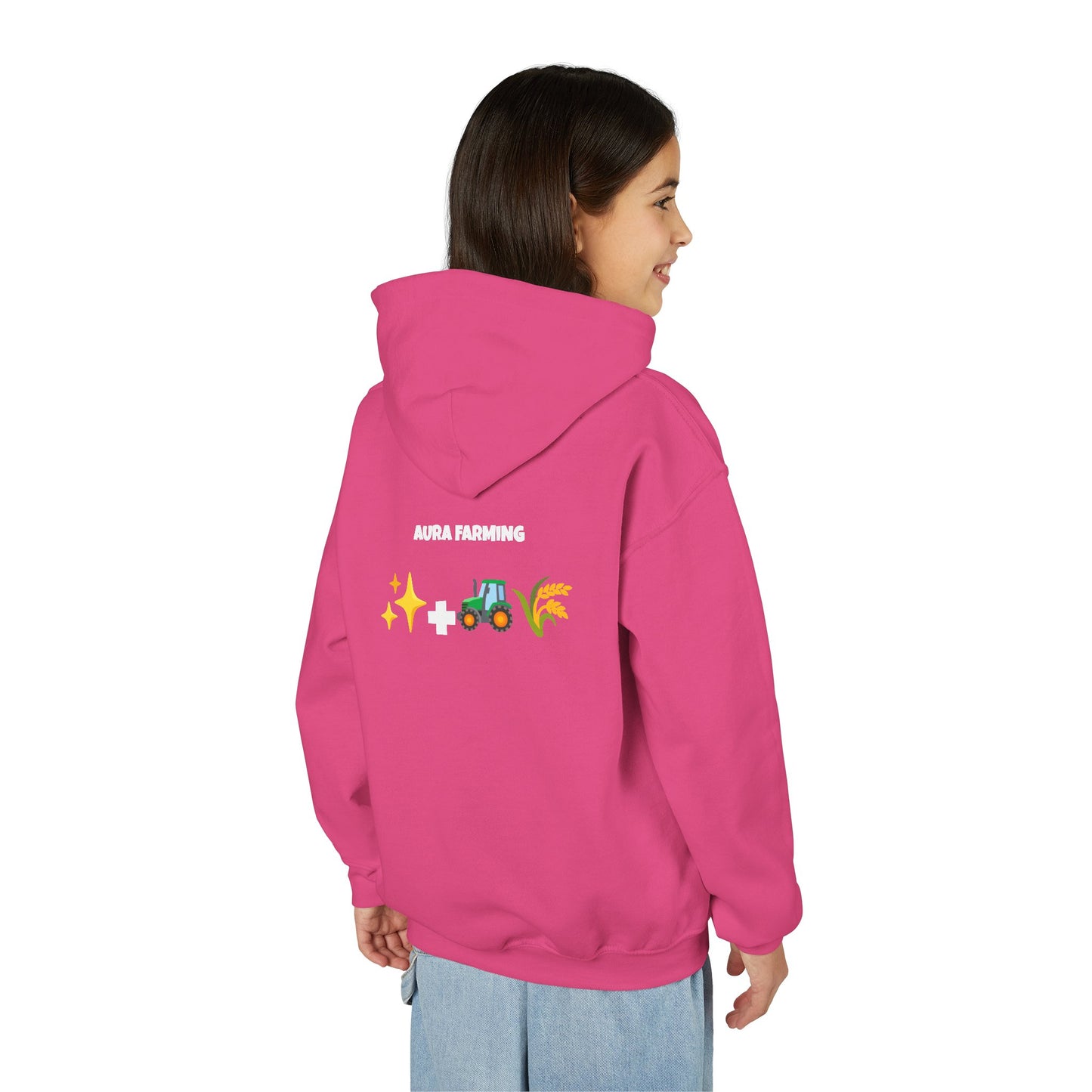 Aura Farming Youth Hoodie — Spiritual + Sustainable Gardening Graphic Sweatshirt