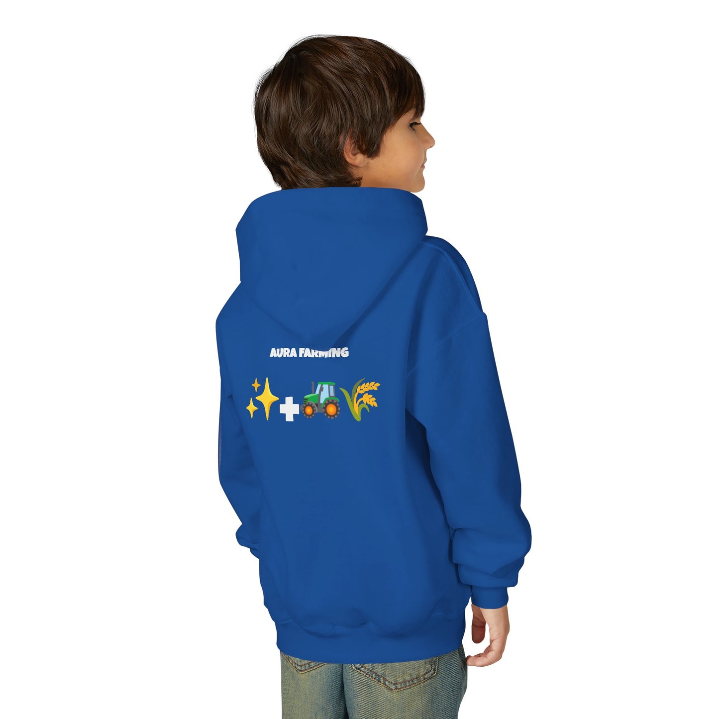Aura Farming Youth Hoodie — Spiritual + Sustainable Gardening Graphic Sweatshirt