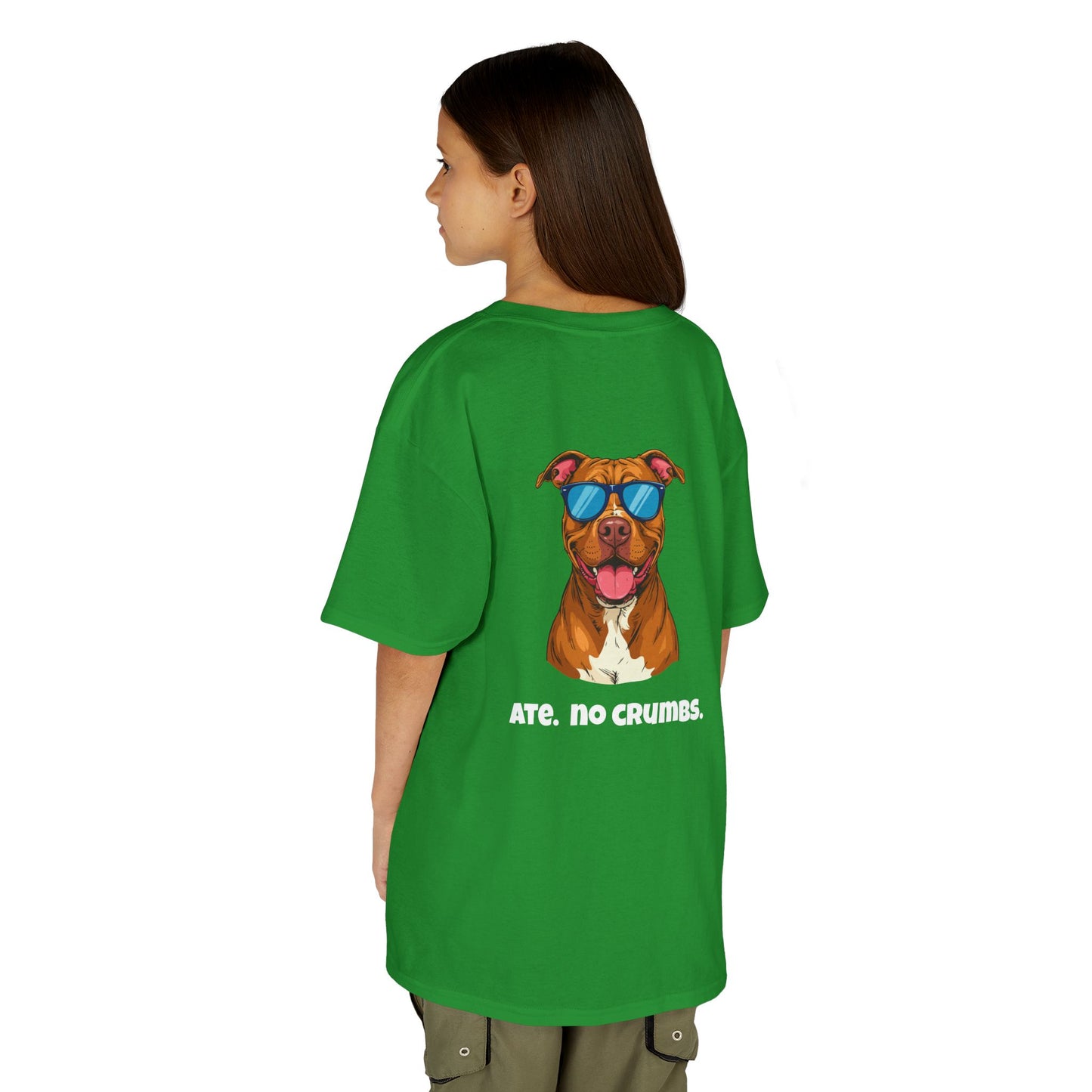 Kids Tee — "Pebbles the Dog: Ate. No Crumbs."