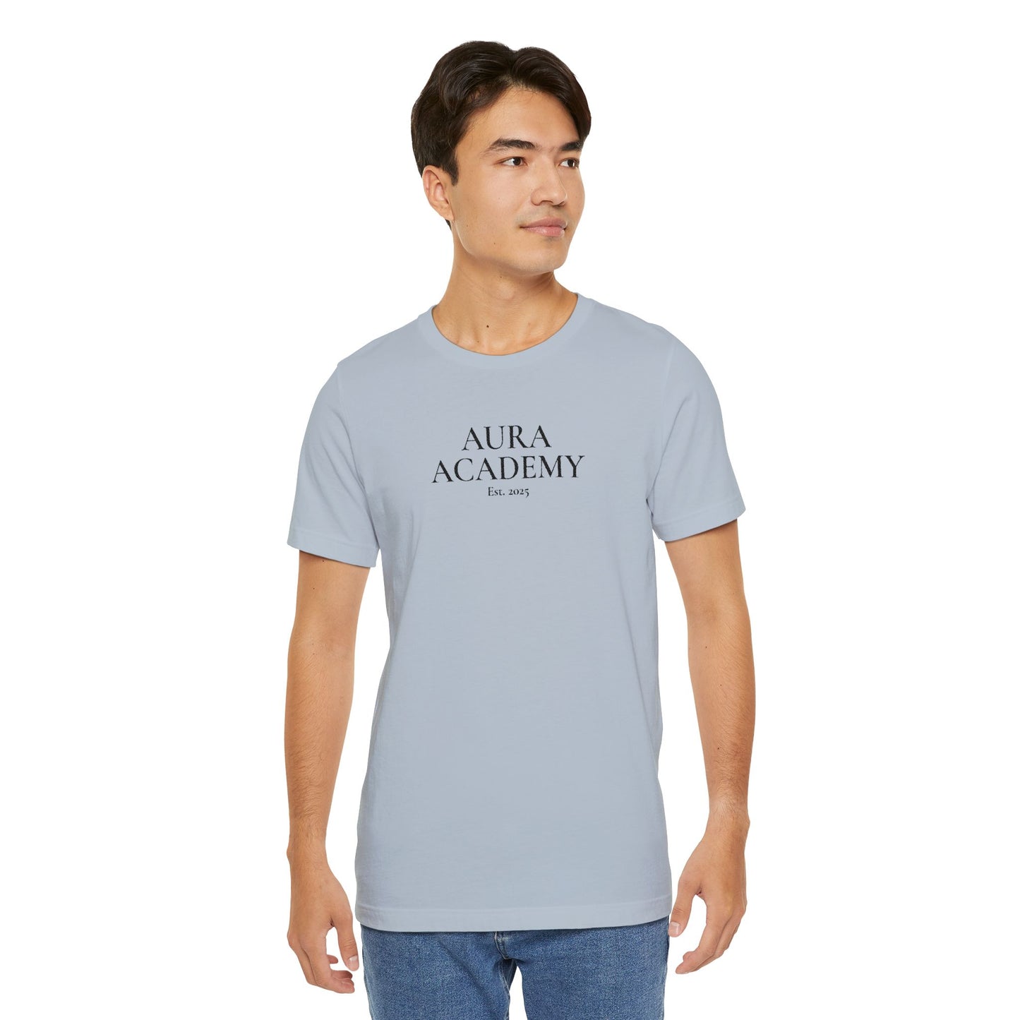 Aura Academy Tee — Minimalist Logo White T-Shirt