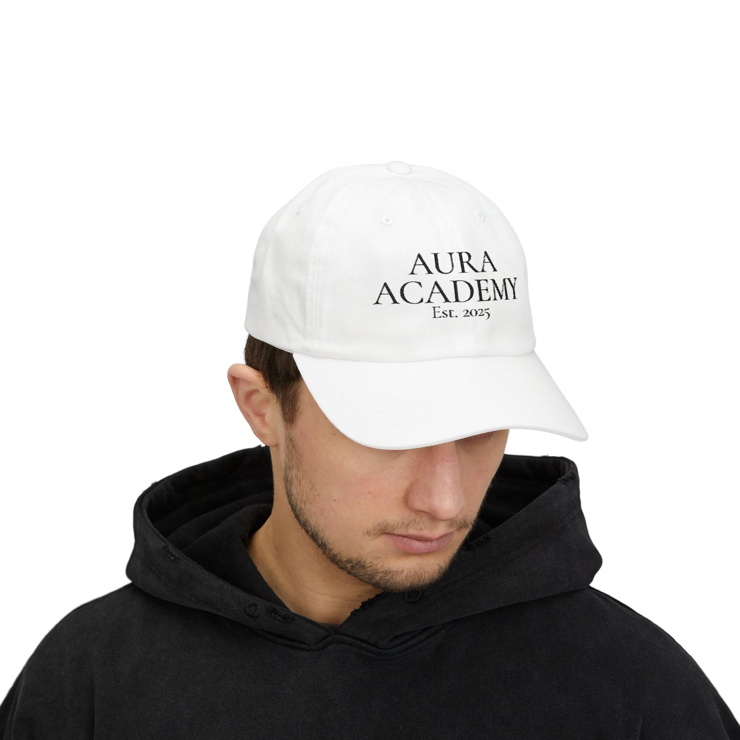 Aura Academy Dad Cap — Classic Embroidered "Aura Academy Est. 2025" Baseball Hat