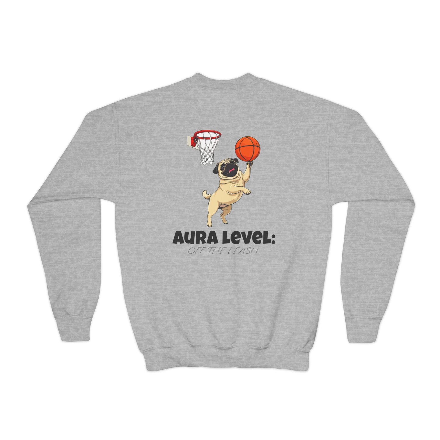 "Aura Level: Off The Leash" Youth Crewneck Sweatshirt