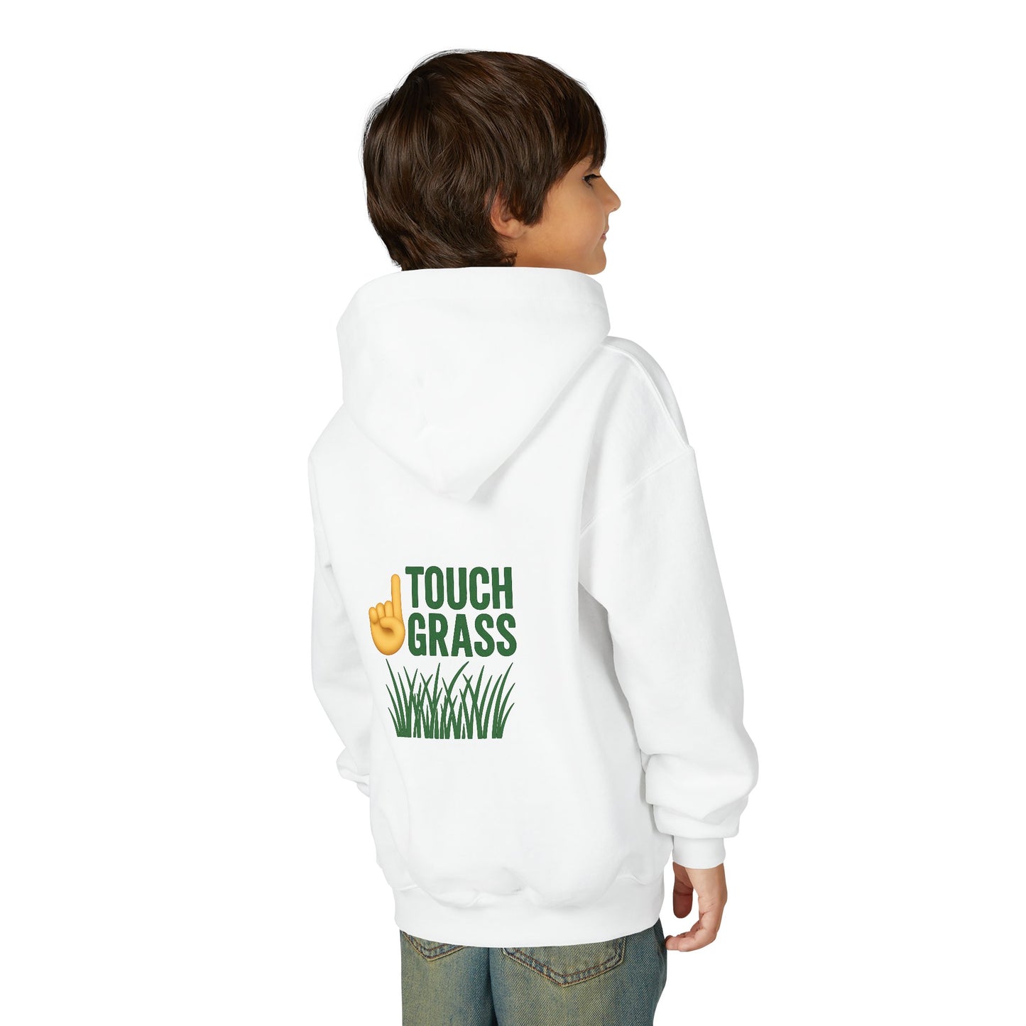 Youth Hoodie - Touch Grass Trend Design