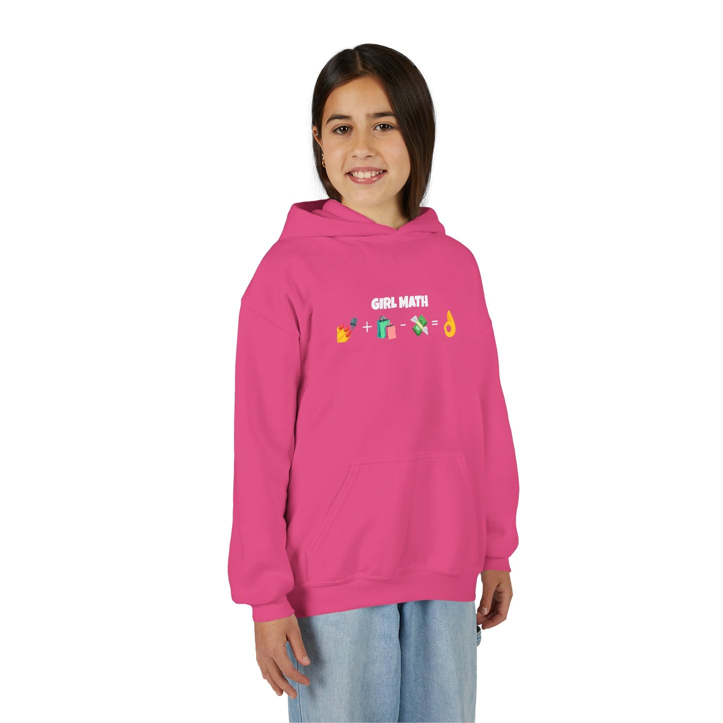 Girl Math Emoji Hoodie — Youth Funny Finance Humor Sweatshirt