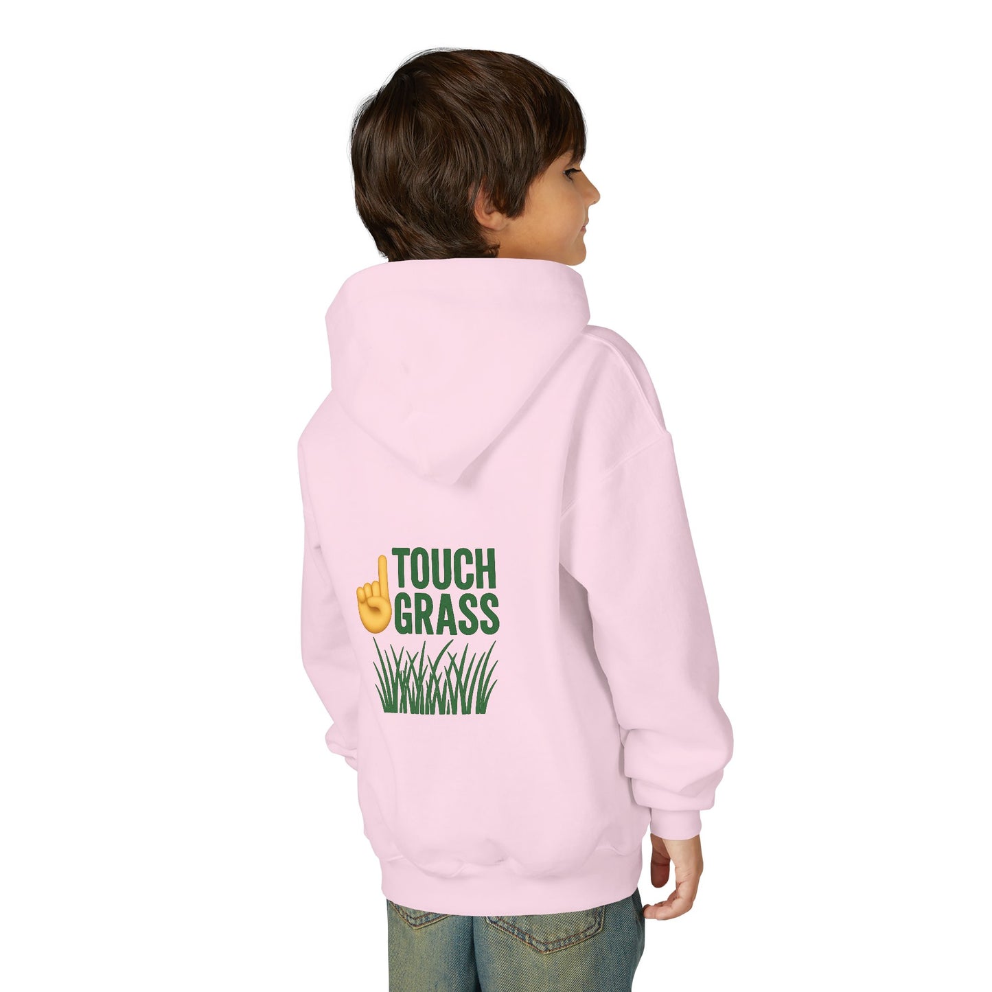 Youth Hoodie - Touch Grass Trend Design