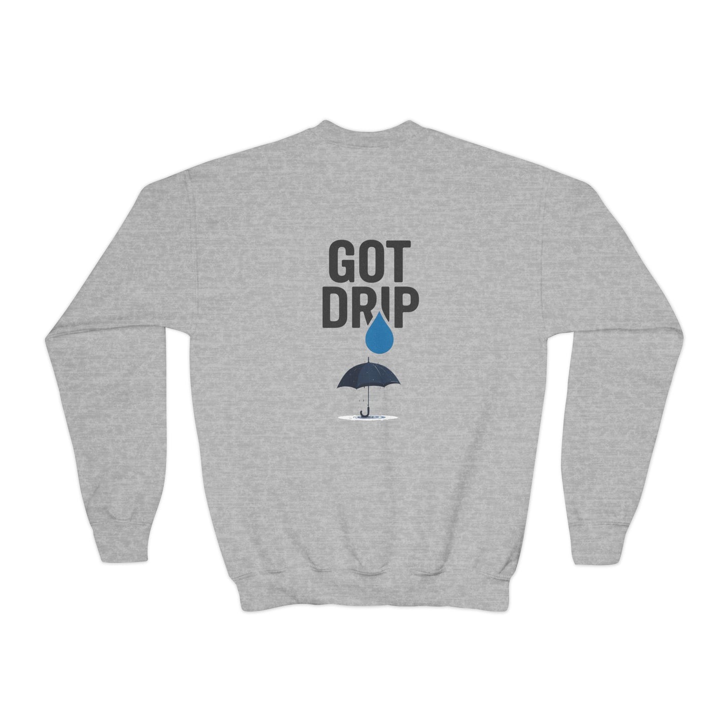 Aura Academy Youth Crewneck Sweatshirt — 'Got Drip' Graphic with Water Droplet