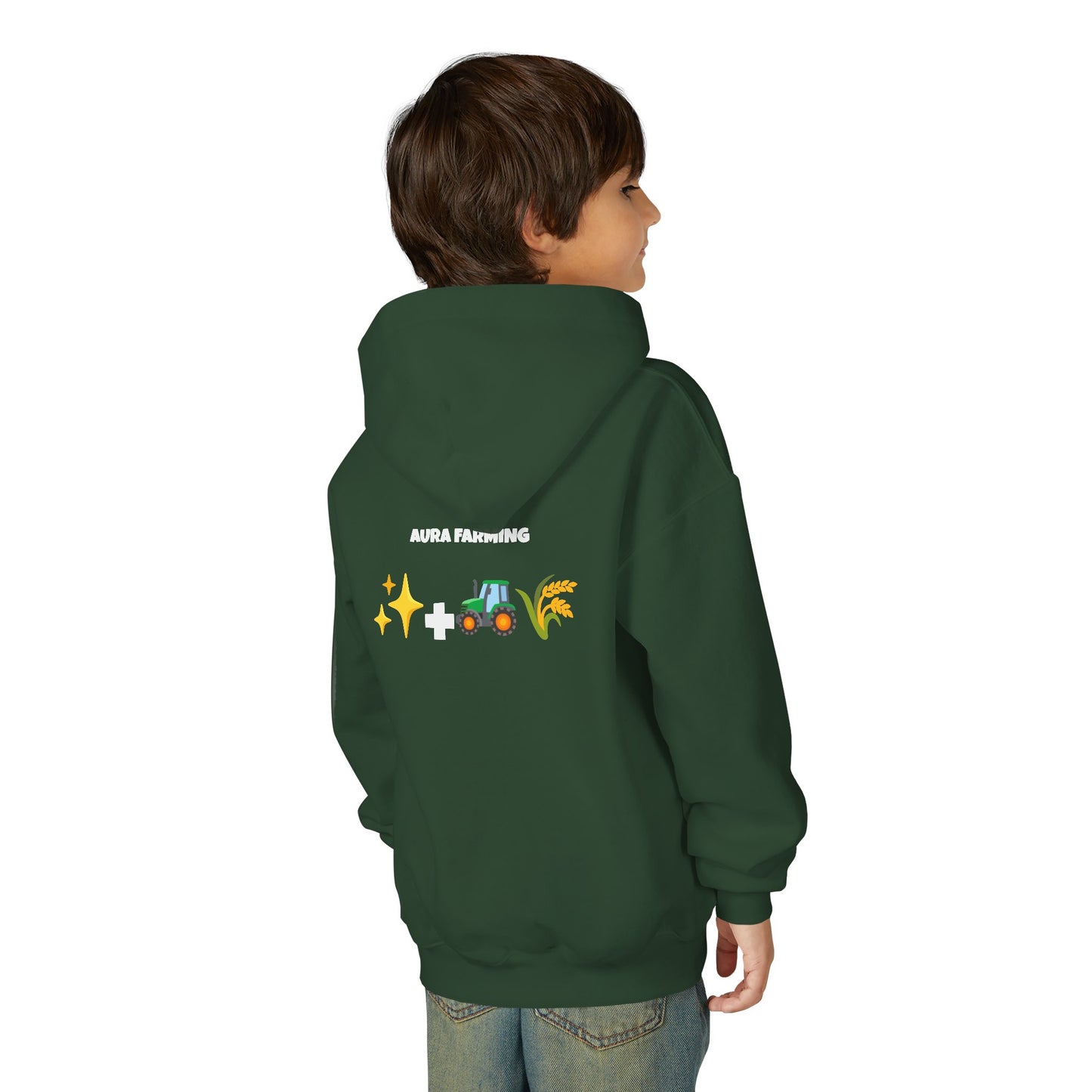 Aura Farming Youth Hoodie — Spiritual + Sustainable Gardening Graphic Sweatshirt