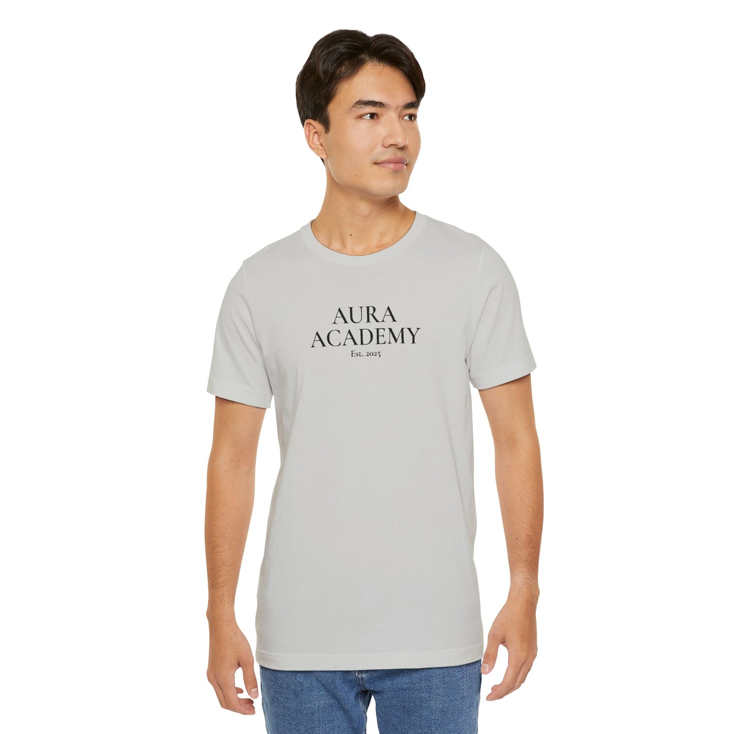Aura Academy Tee — Minimalist Logo White T-Shirt