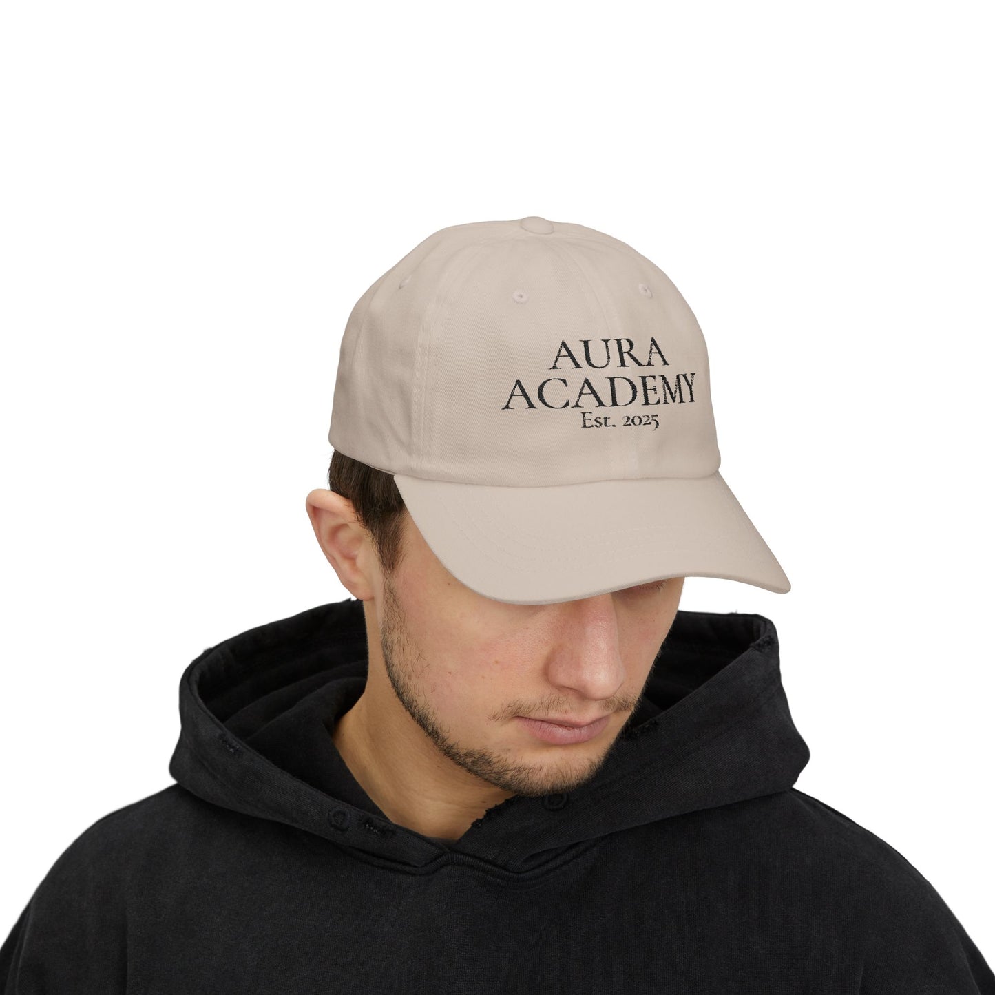 Aura Academy Dad Cap — Classic Embroidered "Aura Academy Est. 2025" Baseball Hat