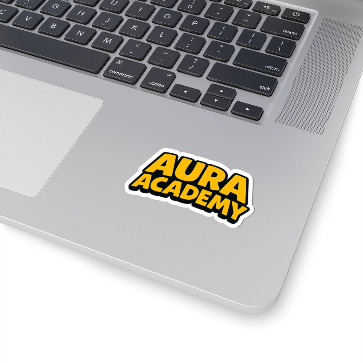 Aura Academy Kiss-Cut-Aufkleber – Auffälliger gelber Logo-Aufkleber für Laptops und Notebooks