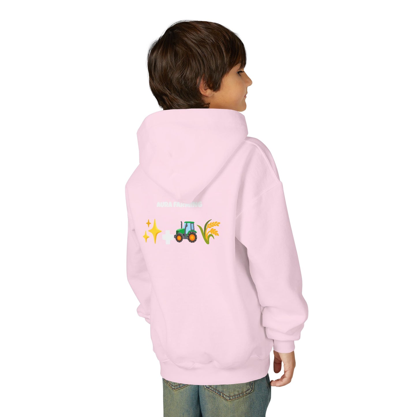 Aura Farming Youth Hoodie — Spiritual + Sustainable Gardening Graphic Sweatshirt