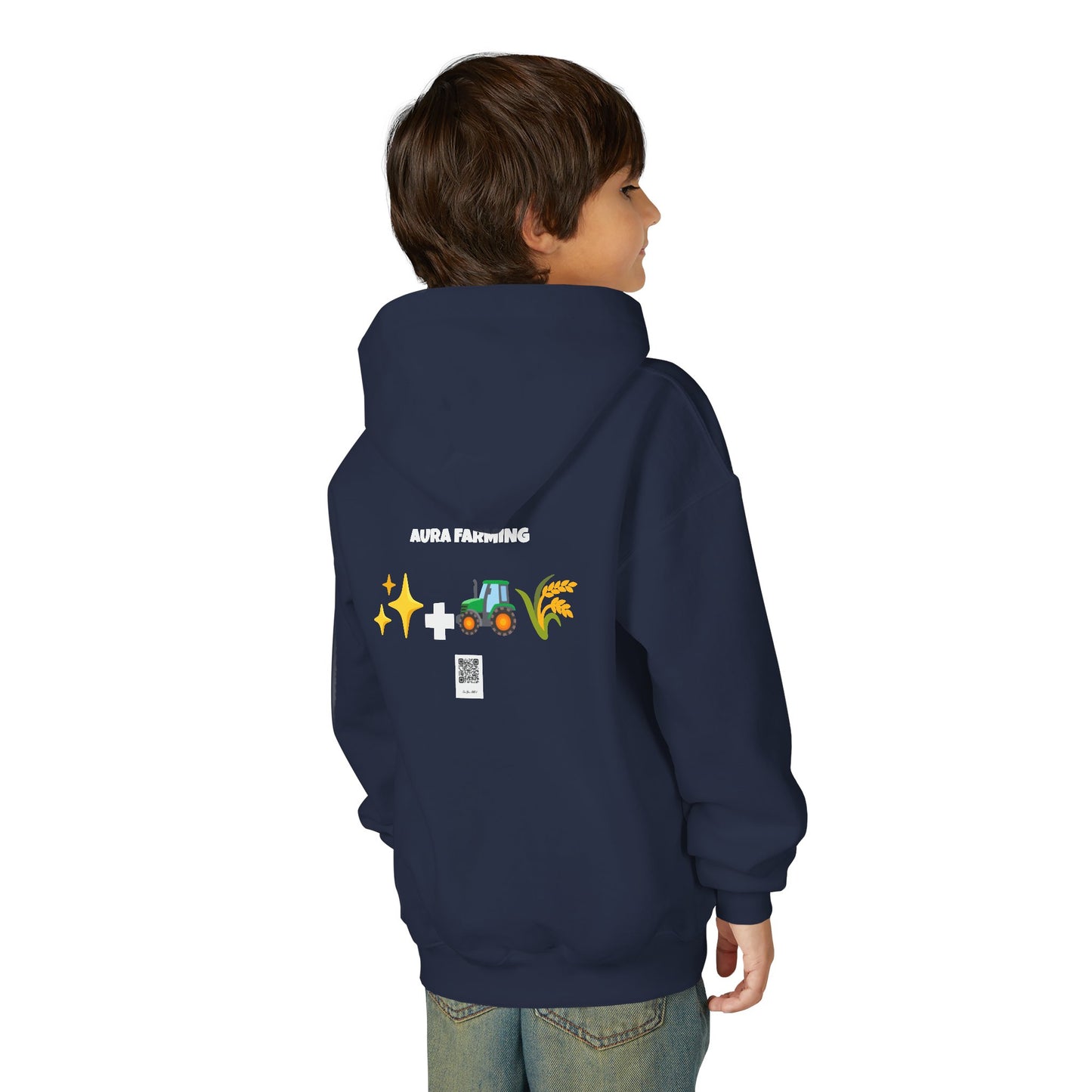 Aura Farming Youth Hoodie — Spiritual + Sustainable Gardening Graphic Sweatshirt