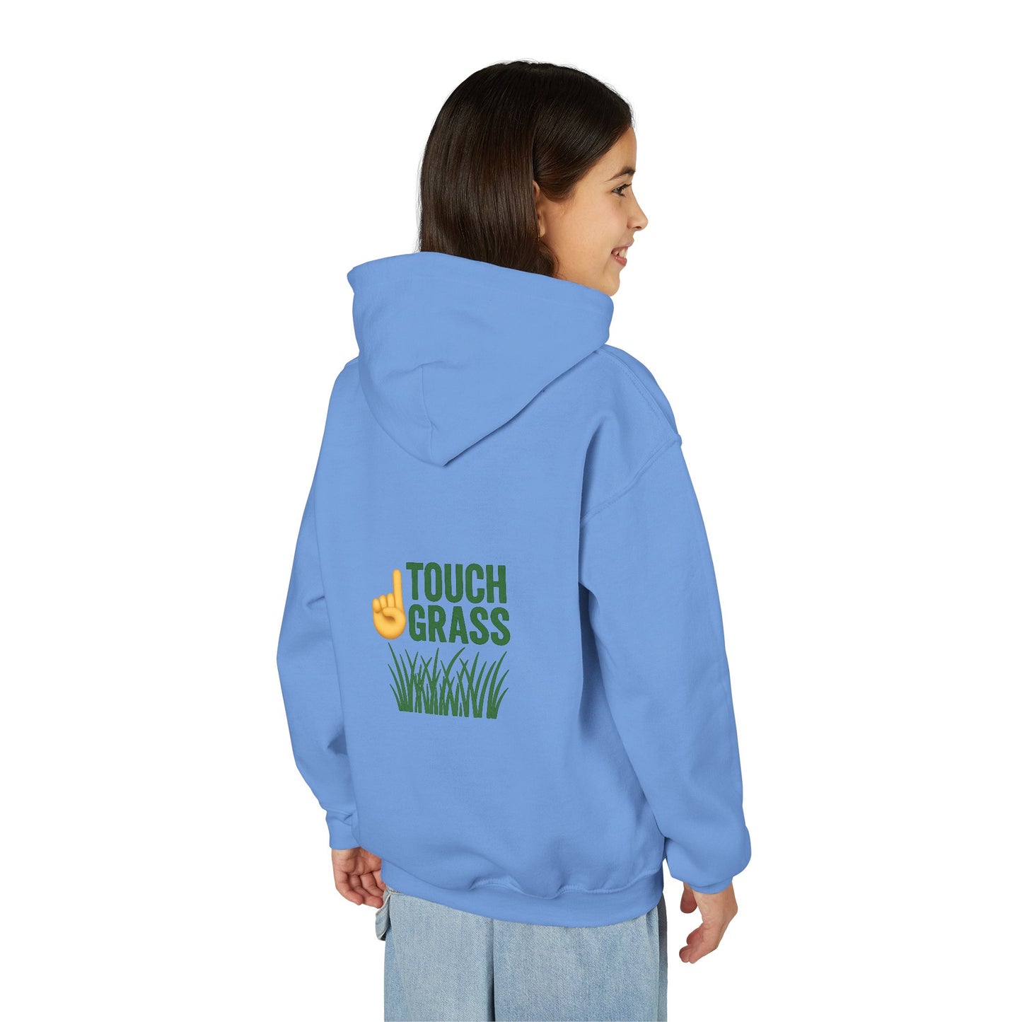 Youth Hoodie - Touch Grass Trend Design