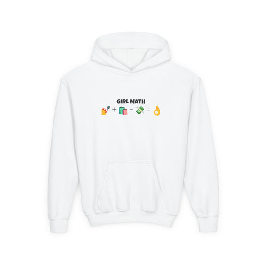 Girl Math Emoji Hoodie — Youth Funny Finance Humor Sweatshirt