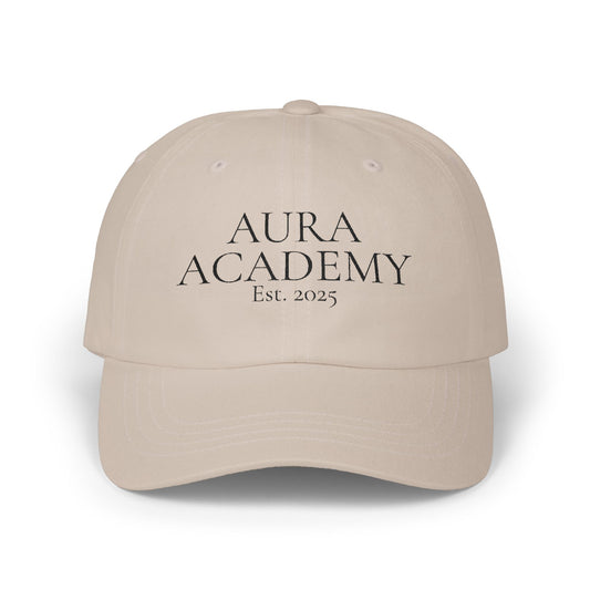 Aura Academy Dad Cap — Classic Embroidered "Aura Academy Est. 2025" Baseball Hat