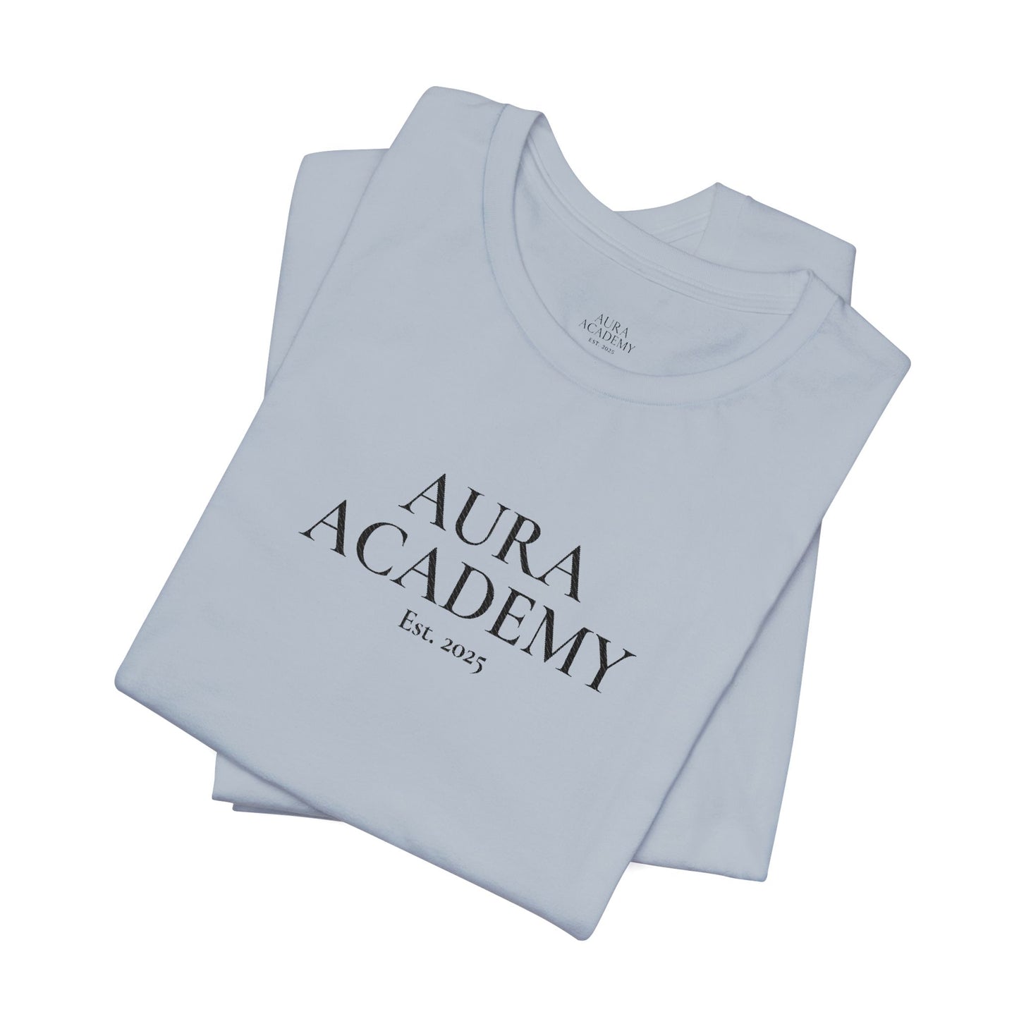 Aura Academy Tee — Minimalist Logo White T-Shirt