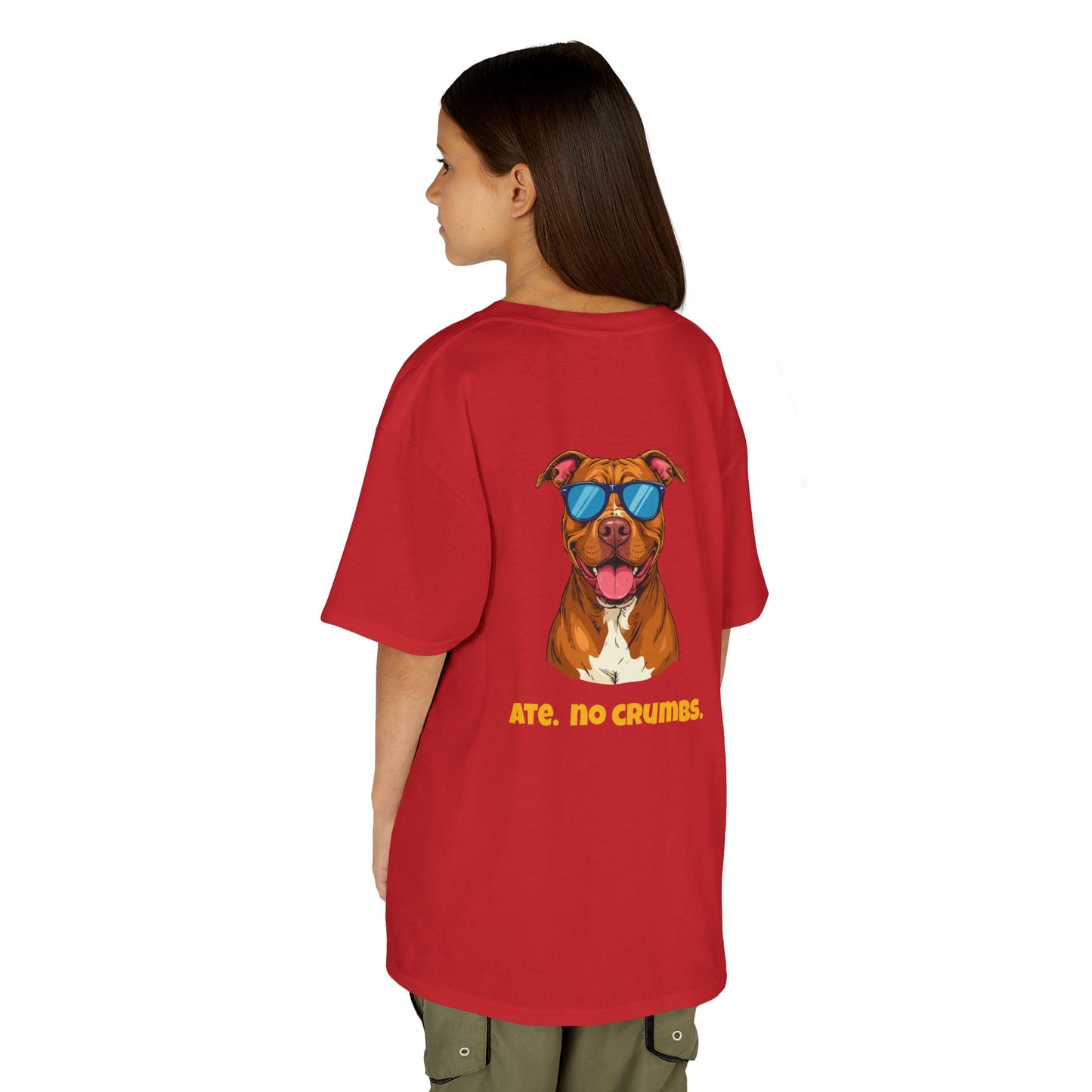 Kids Tee — "Pebbles the Dog: Ate. No Crumbs."