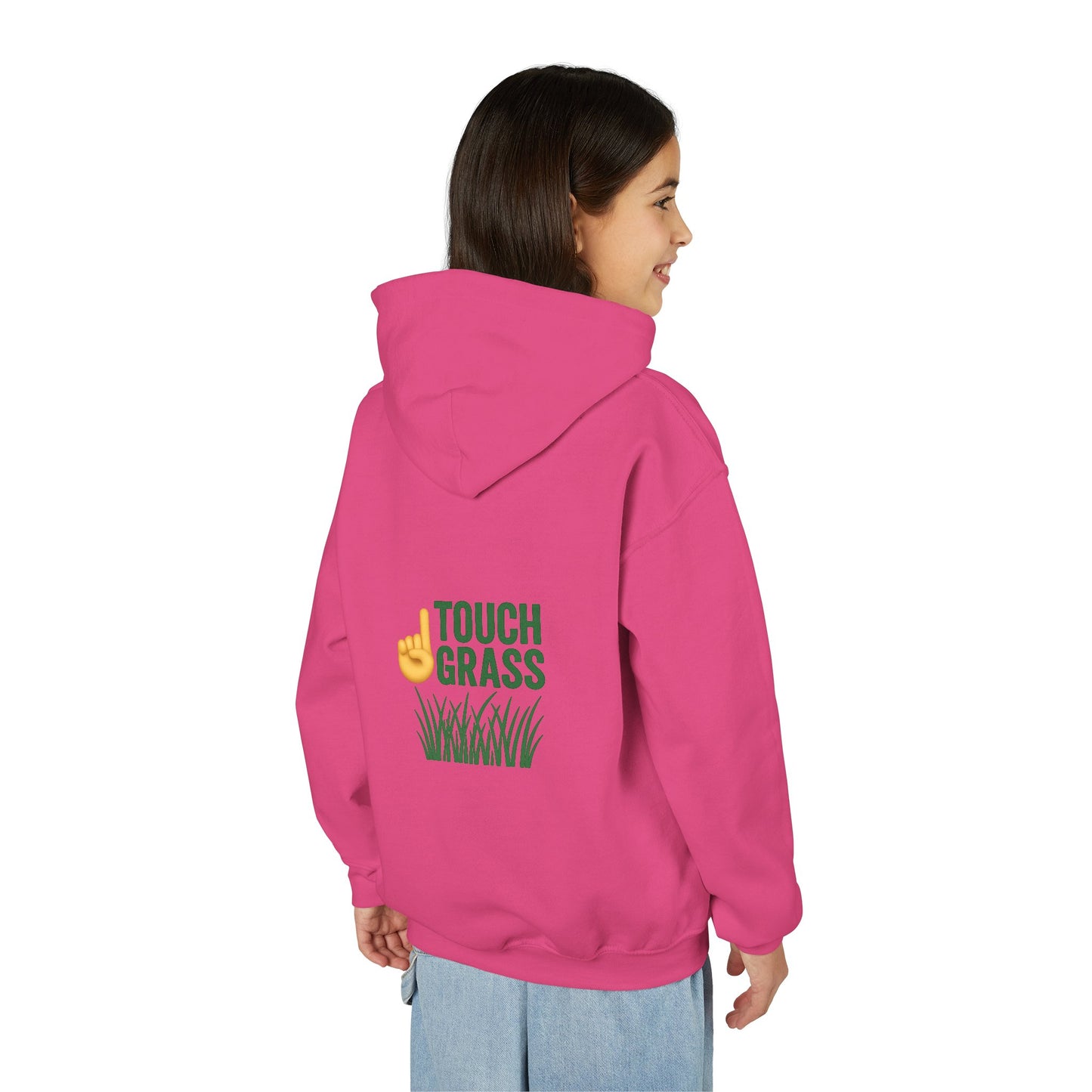 Youth Hoodie - Touch Grass Trend Design