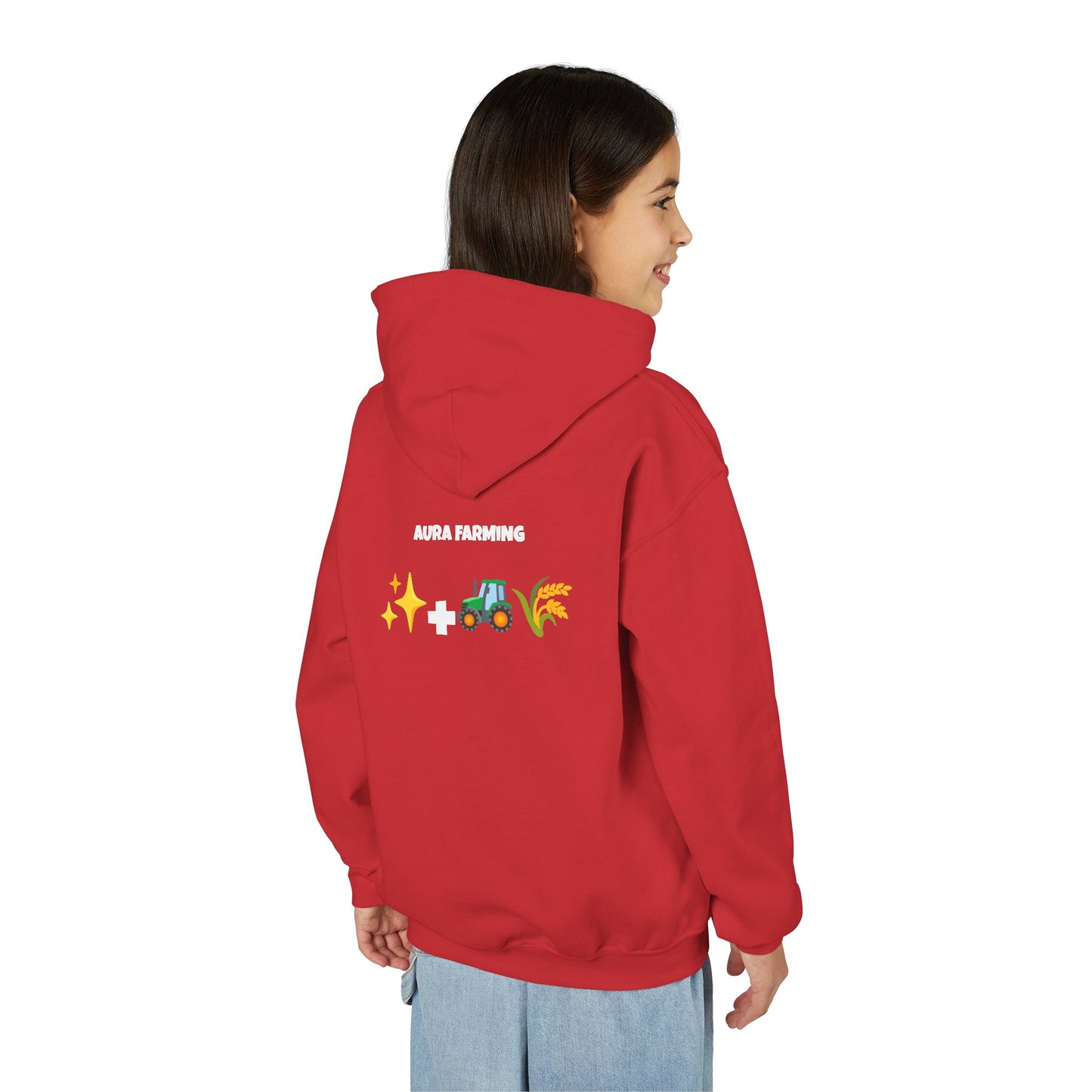 Aura Farming Youth Hoodie — Spiritual + Sustainable Gardening Graphic Sweatshirt