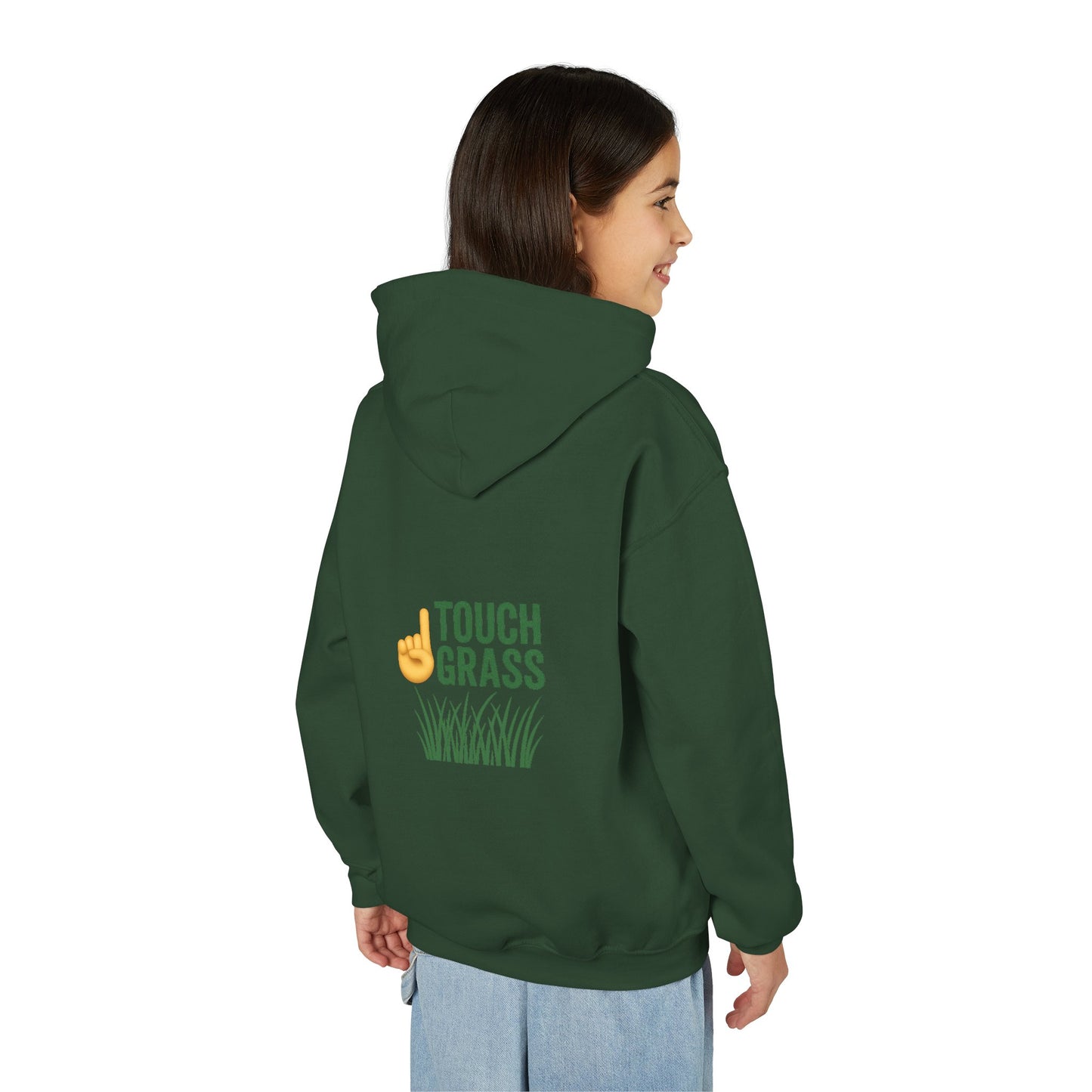 Youth Hoodie - Touch Grass Trend Design