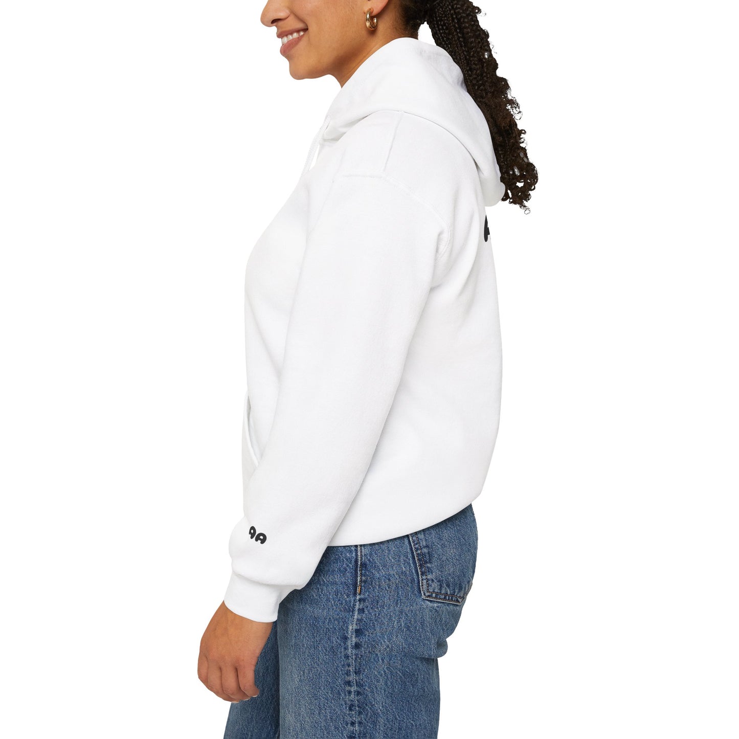 Aura > Fit Hoodie — Minimal Logo White Pullover