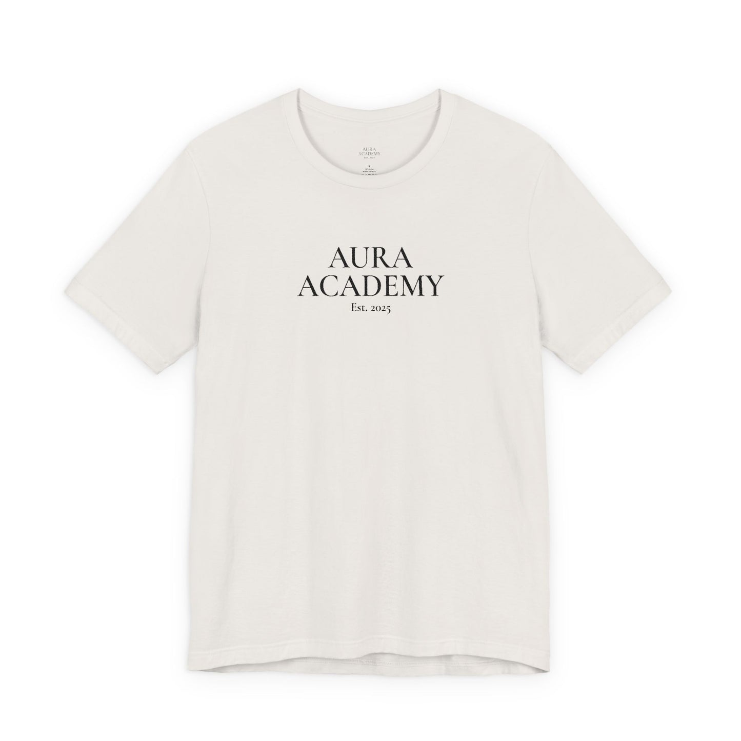 Aura Academy Tee — Minimalist Logo White T-Shirt