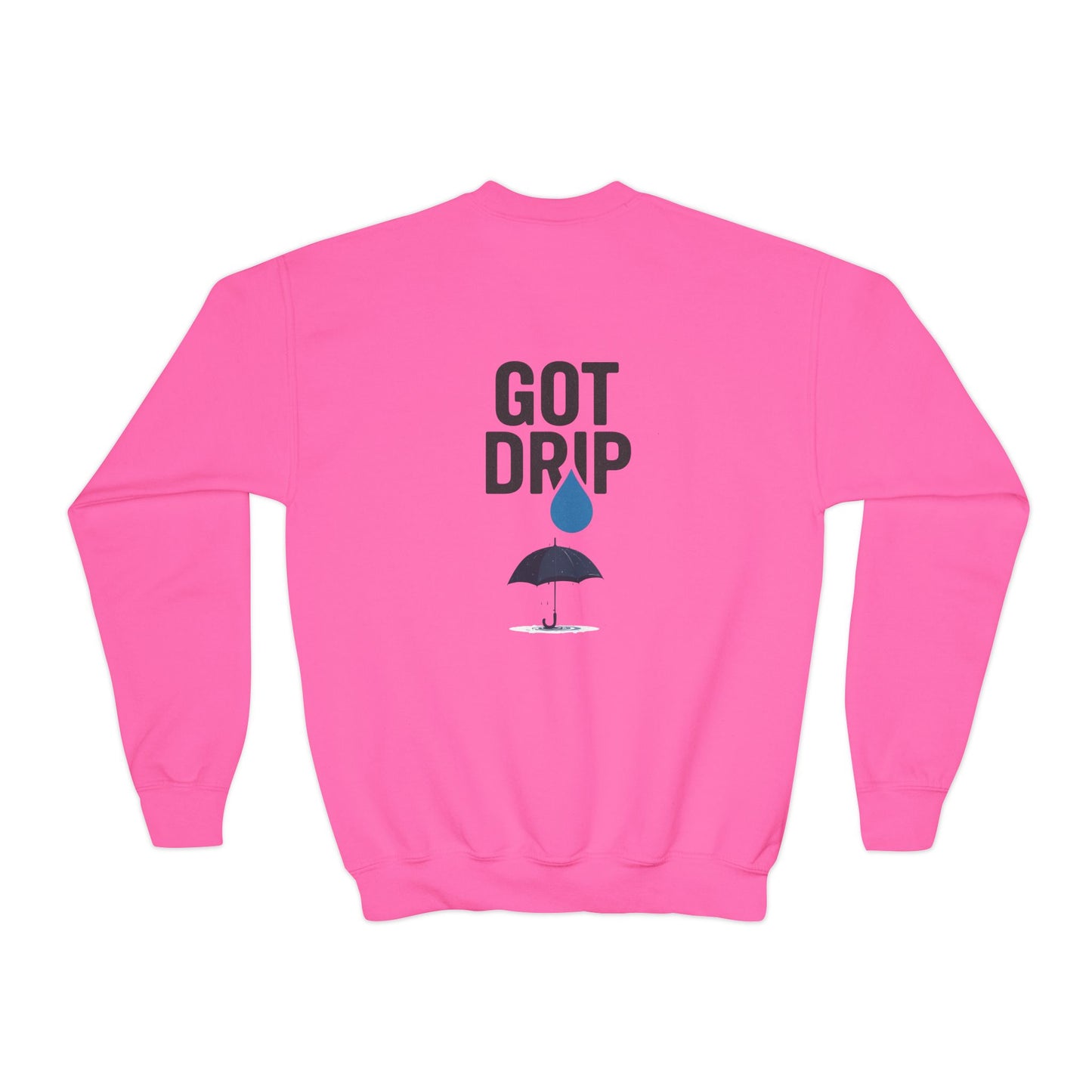 Aura Academy Youth Crewneck Sweatshirt — 'Got Drip' Graphic with Water Droplet