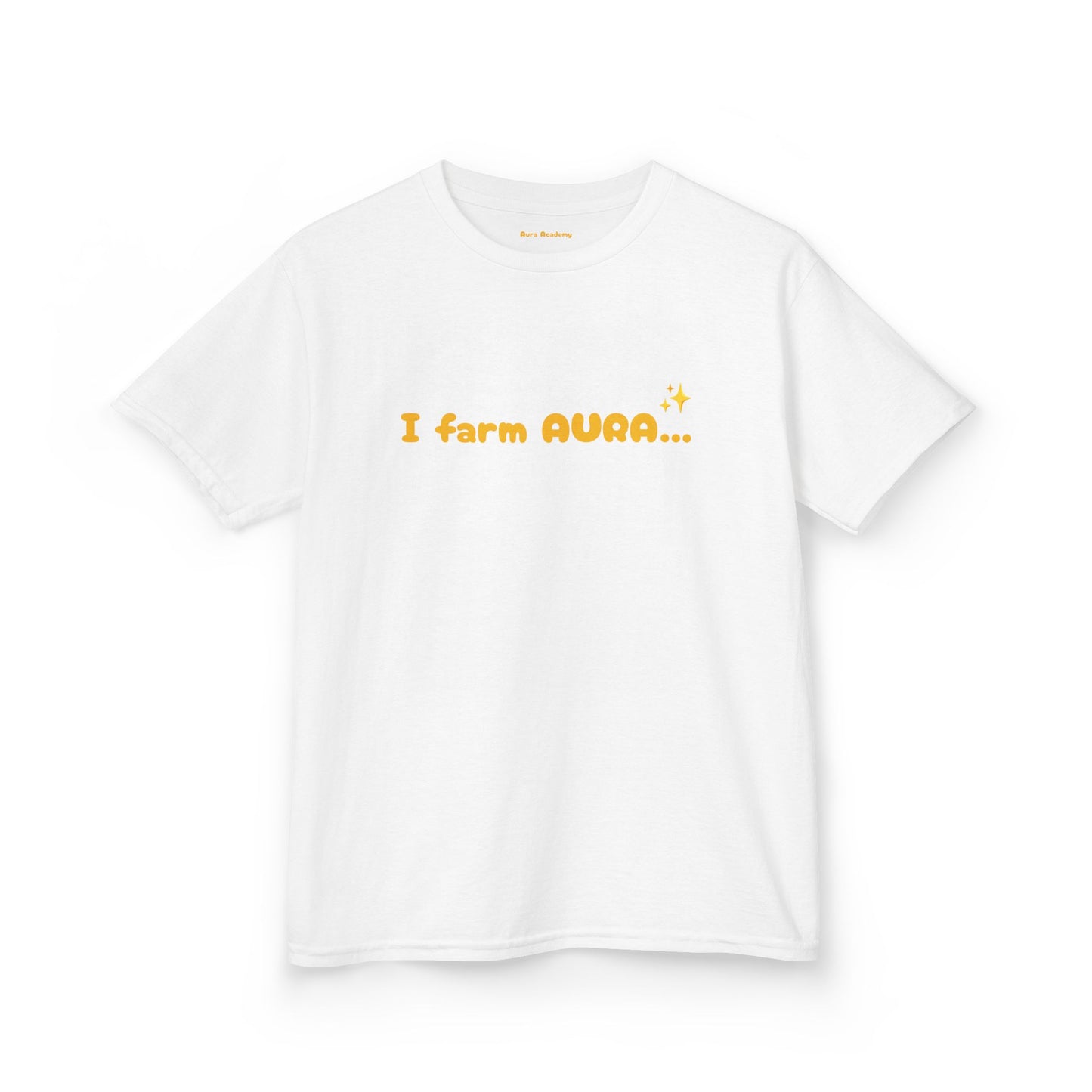Kids Tee — "I farm AURA" Cute Minimalist Graphic Shirt
